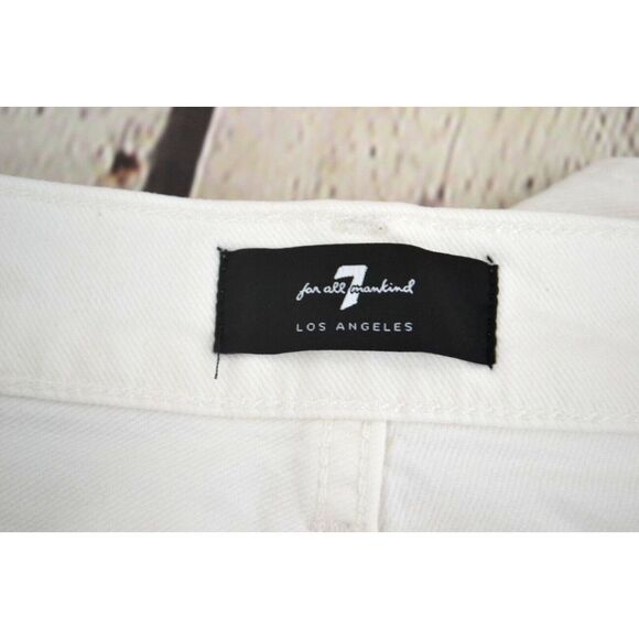 7 FOR ALL MANKIND Women's High Waist Cropped Straight Jeans SIZE 30 White - Picture 7 of 9